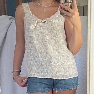 White Polka Dot Parisian Top